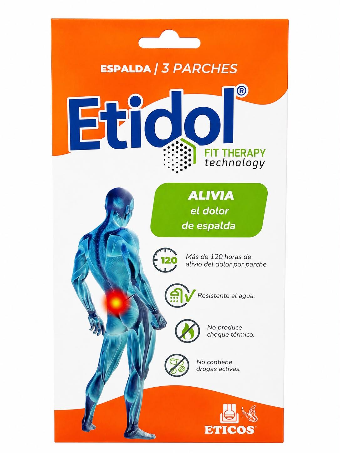 ETIDOL FIT THERAPY ESPALDA PARCHES X3 UN