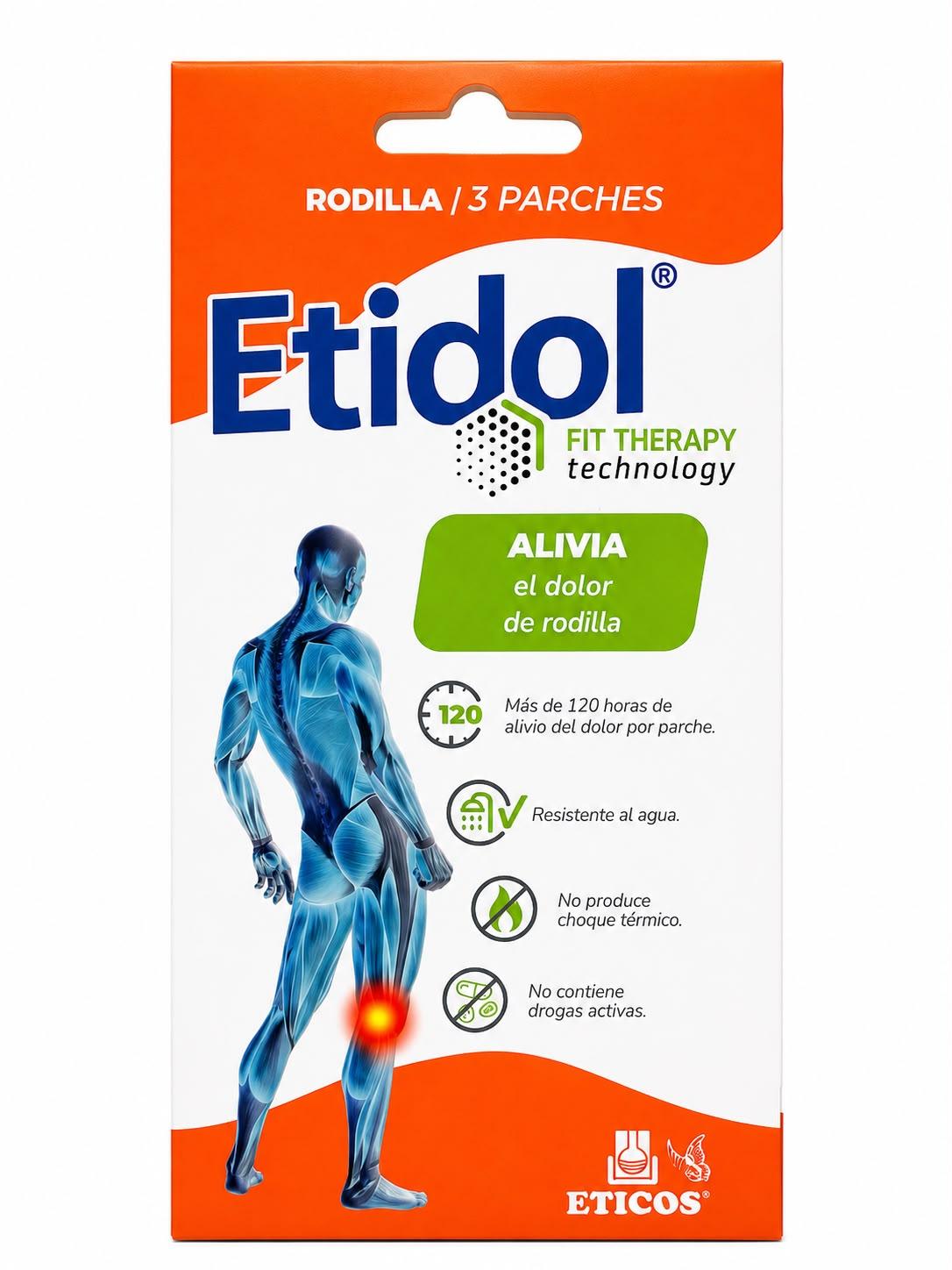 ETIDOL FIT THERAPY RODILLA PARCHES X3 UN