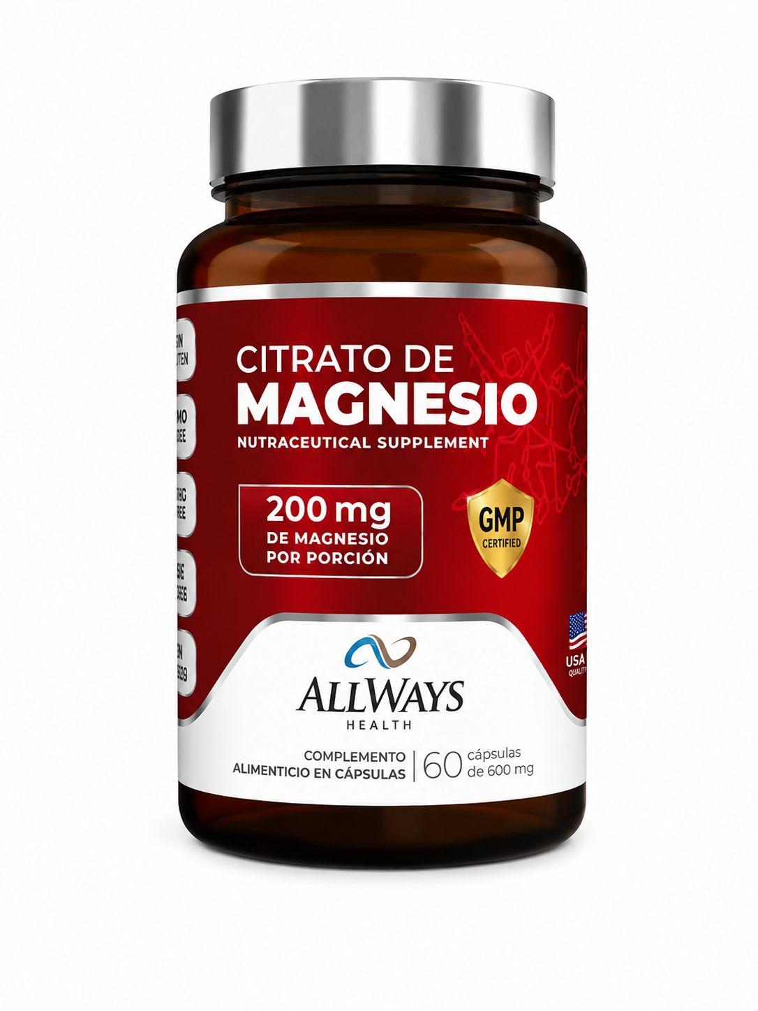 SUPLEMENTO ALLWAYS CITRATO/MAGNESIO 60CAP