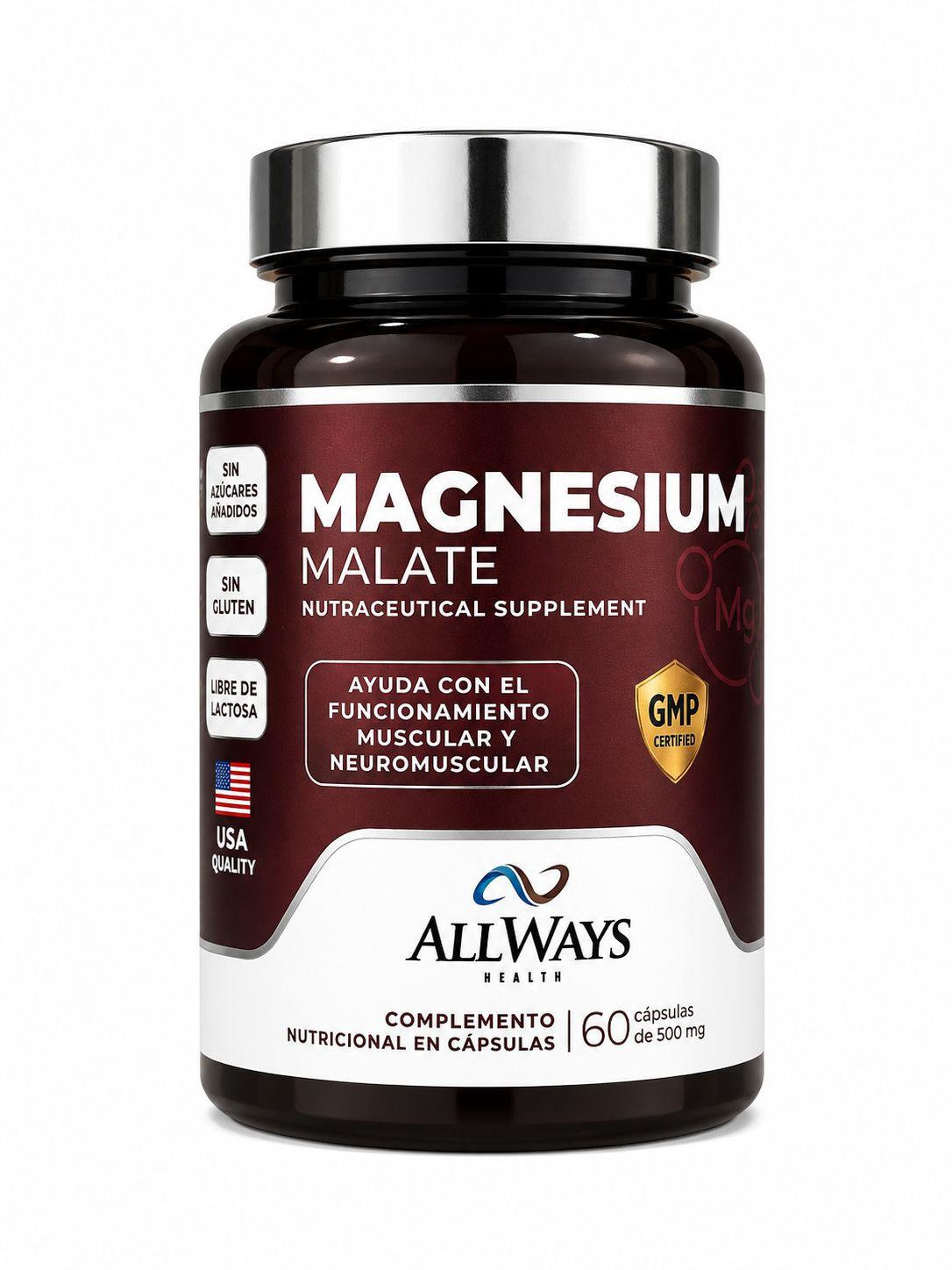 SUPLEMENTO ALLWAYS MAGNESIUM MALATE 60CAP