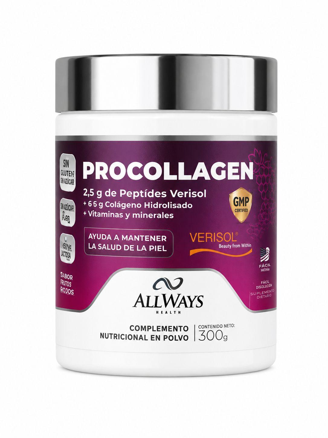 SUPLEMENTO ALLWAYS PROCOLLAGEN 300GR FRUTAS NEGRAS