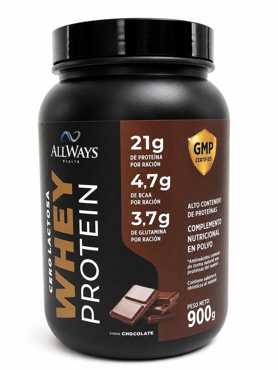 SUPLEMENTO ALLWAYS WHEY PROTEIN 900GR CHOCOLATE